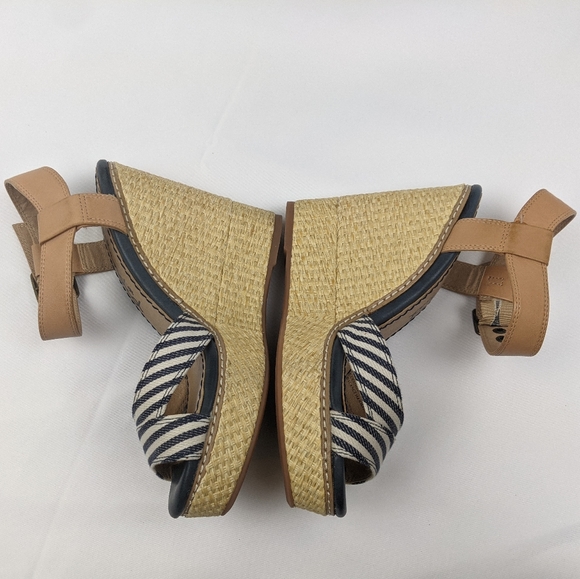 New Splendid "Kutie" Striped Wedge Sandals Size 6 - Picture 4 of 8
